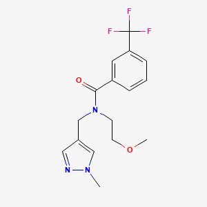 molecular formula C16H18F3N3O2 B5895008 N-(2-methoxyethyl)-N-[(1-methyl-1H-pyrazol-4-yl)methyl]-3-(trifluoromethyl)benzamide 