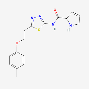 molecular formula C16H18N4O2S B5895089 N-{5-[2-(4-methylphenoxy)ethyl]-1,3,4-thiadiazol-2-yl}-2,5-dihydro-1H-pyrrole-2-carboxamide hydrochloride 