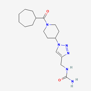 molecular formula C17H28N6O2 B5895122 N-({1-[1-(cycloheptylcarbonyl)piperidin-4-yl]-1H-1,2,3-triazol-4-yl}methyl)urea 
