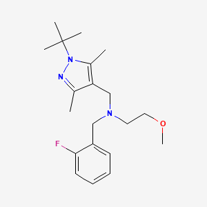 molecular formula C20H30FN3O B5895154 N-[(1-tert-butyl-3,5-dimethyl-1H-pyrazol-4-yl)methyl]-N-(2-fluorobenzyl)-2-methoxyethanamine 