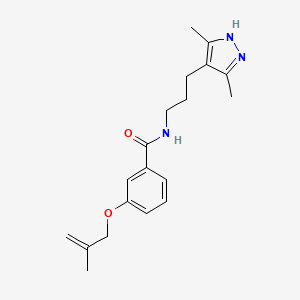 molecular formula C19H25N3O2 B5895210 N-[3-(3,5-dimethyl-1H-pyrazol-4-yl)propyl]-3-[(2-methylprop-2-en-1-yl)oxy]benzamide 