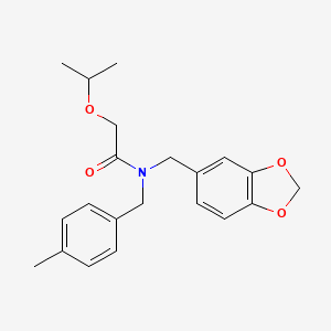 molecular formula C21H25NO4 B5895221 N-(1,3-benzodioxol-5-ylmethyl)-2-isopropoxy-N-(4-methylbenzyl)acetamide 