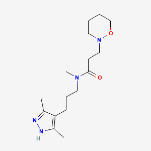 molecular formula C16H28N4O2 B5895232 N-[3-(3,5-dimethyl-1H-pyrazol-4-yl)propyl]-N-methyl-3-(1,2-oxazinan-2-yl)propanamide 