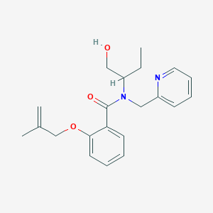 molecular formula C21H26N2O3 B5895245 N-[1-(hydroxymethyl)propyl]-2-[(2-methylprop-2-en-1-yl)oxy]-N-(pyridin-2-ylmethyl)benzamide 