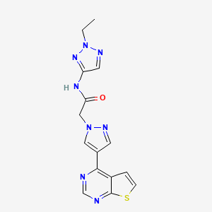 molecular formula C15H14N8OS B5895299 N-(2-ethyl-2H-1,2,3-triazol-4-yl)-2-(4-thieno[2,3-d]pyrimidin-4-yl-1H-pyrazol-1-yl)acetamide 