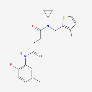 molecular formula C20H23FN2O2S B5895328 N-cyclopropyl-N'-(2-fluoro-5-methylphenyl)-N-[(3-methyl-2-thienyl)methyl]succinamide 