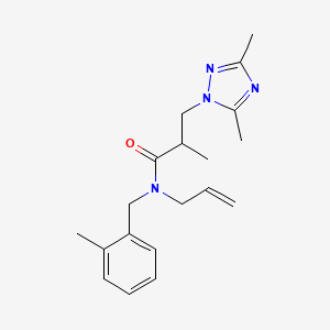 molecular formula C19H26N4O B5895345 N-allyl-3-(3,5-dimethyl-1H-1,2,4-triazol-1-yl)-2-methyl-N-(2-methylbenzyl)propanamide 