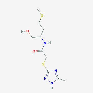 molecular formula C10H18N4O2S2 B5895356 N-[(1S)-1-(hydroxymethyl)-3-(methylthio)propyl]-2-[(3-methyl-1H-1,2,4-triazol-5-yl)thio]acetamide 