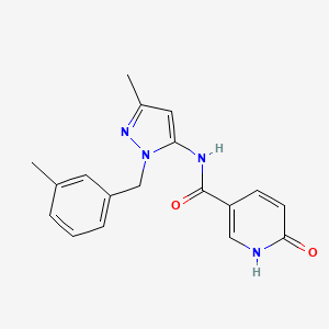 molecular formula C18H18N4O2 B5895367 N-[3-methyl-1-(3-methylbenzyl)-1H-pyrazol-5-yl]-6-oxo-1,6-dihydropyridine-3-carboxamide 