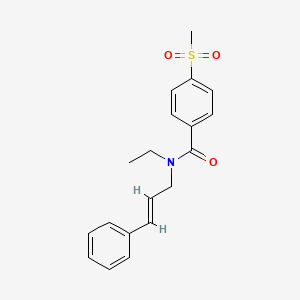 molecular formula C19H21NO3S B5895379 N-ethyl-4-(methylsulfonyl)-N-[(2E)-3-phenylprop-2-en-1-yl]benzamide 