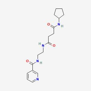 molecular formula C17H24N4O3 B5895392 N-cyclopentyl-N'-{2-[(pyridin-3-ylcarbonyl)amino]ethyl}succinamide 