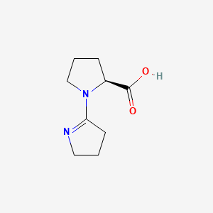 molecular formula C9H14N2O2 B589542 L-PROLINE, 1-(3,4-DIHYDRO-2H-PYRROL-5-YL)- CAS No. 153620-64-5