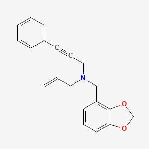 molecular formula C20H19NO2 B5895503 N-(1,3-benzodioxol-4-ylmethyl)-N-(3-phenylprop-2-yn-1-yl)prop-2-en-1-amine 