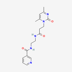 molecular formula C17H21N5O3 B5895576 N-(2-{[3-(4,6-dimethyl-2-oxopyrimidin-1(2H)-yl)propanoyl]amino}ethyl)nicotinamide 