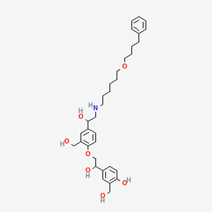 molecular formula C34H47NO7 B589561 4-O-(2-Hydroxy-2-(4-hydroxy-3-(hydroxymethyl)phenyl)ethyl) salmeterol CAS No. 1391052-04-2