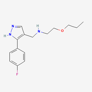 molecular formula C15H20FN3O B5895635 N-[[5-(4-fluorophenyl)-1H-pyrazol-4-yl]methyl]-2-propoxyethanamine 