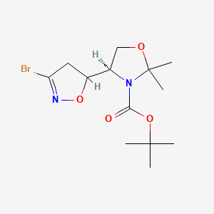 molecular formula C13H21BrN2O4 B589576 tert-butyl (4R)-4-(3-bromo-4,5-dihydro-1,2-oxazol-5-yl)-2,2-dimethyl-1,3-oxazolidine-3-carboxylate CAS No. 1322624-44-1
