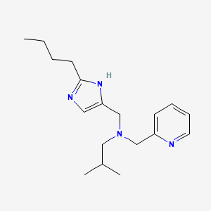 molecular formula C18H28N4 B5895764 N-[(2-butyl-1H-imidazol-4-yl)methyl]-2-methyl-N-(pyridin-2-ylmethyl)propan-1-amine 