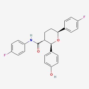 molecular formula C24H21F2NO3 B589577 (2R,3R,6S)-N,6-Bis(4-fluorophenyl)-2-(4-hydroxyphenyl)tetrahydro-2H-pyran-3-carboxamide CAS No. 1296129-15-1