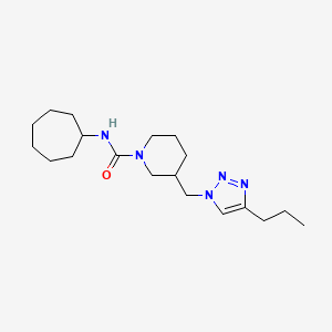 molecular formula C19H33N5O B5895798 N-cycloheptyl-3-[(4-propyl-1H-1,2,3-triazol-1-yl)methyl]piperidine-1-carboxamide 
