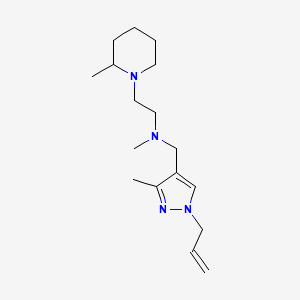 molecular formula C17H30N4 B5895829 N-[(1-allyl-3-methyl-1H-pyrazol-4-yl)methyl]-N-methyl-2-(2-methylpiperidin-1-yl)ethanamine 
