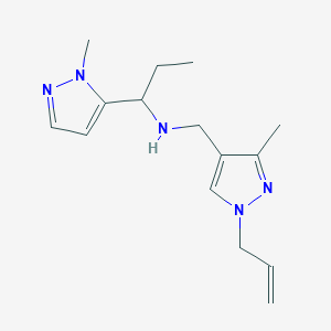 molecular formula C15H23N5 B5895837 N-[(1-allyl-3-methyl-1H-pyrazol-4-yl)methyl]-1-(1-methyl-1H-pyrazol-5-yl)propan-1-amine 