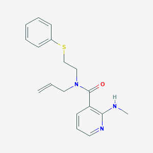 molecular formula C18H21N3OS B5895840 N-allyl-2-(methylamino)-N-[2-(phenylthio)ethyl]nicotinamide 