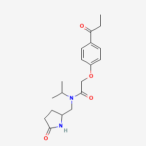 molecular formula C19H26N2O4 B5896023 N-isopropyl-N-[(5-oxopyrrolidin-2-yl)methyl]-2-(4-propionylphenoxy)acetamide 