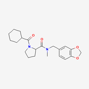 molecular formula C21H28N2O4 B5896082 N-(1,3-benzodioxol-5-ylmethyl)-1-(cyclohexylcarbonyl)-N-methylpyrrolidine-2-carboxamide 