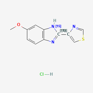 4-(6-methoxy-1H-benzimidazol-2-yl)-(413C)1,3-thiazole;hydrochloride
