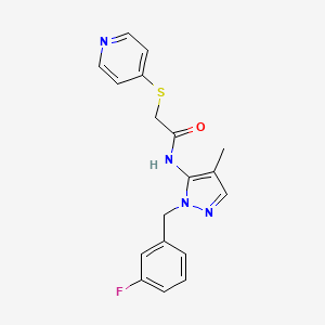 molecular formula C18H17FN4OS B5896162 N-[1-(3-fluorobenzyl)-4-methyl-1H-pyrazol-5-yl]-2-(pyridin-4-ylthio)acetamide 