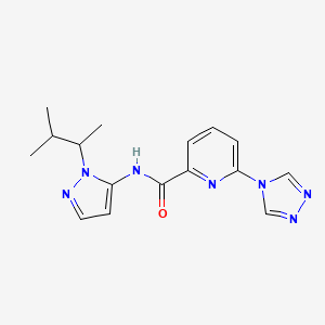 molecular formula C16H19N7O B5896190 N-[1-(1,2-dimethylpropyl)-1H-pyrazol-5-yl]-6-(4H-1,2,4-triazol-4-yl)pyridine-2-carboxamide 