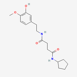 molecular formula C18H26N2O4 B5896210 N-cyclopentyl-N'-[2-(3-hydroxy-4-methoxyphenyl)ethyl]succinamide 