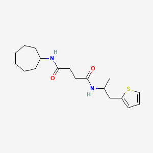 molecular formula C18H28N2O2S B5896243 N-cycloheptyl-N'-[1-methyl-2-(2-thienyl)ethyl]succinamide 