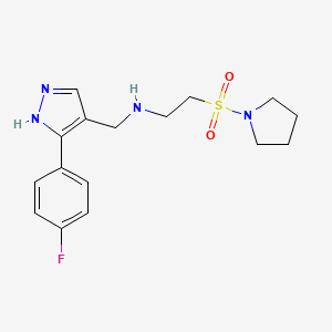 molecular formula C16H21FN4O2S B5896265 N-{[3-(4-fluorophenyl)-1H-pyrazol-4-yl]methyl}-2-(pyrrolidin-1-ylsulfonyl)ethanamine 