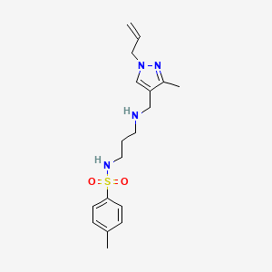 molecular formula C18H26N4O2S B5896270 N-(3-{[(1-allyl-3-methyl-1H-pyrazol-4-yl)methyl]amino}propyl)-4-methylbenzenesulfonamide 