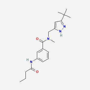 molecular formula C20H28N4O2 B5896331 N-[(3-tert-butyl-1H-pyrazol-5-yl)methyl]-3-(butyrylamino)-N-methylbenzamide 