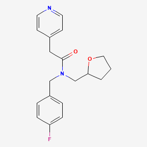 molecular formula C19H21FN2O2 B5896339 N-(4-fluorobenzyl)-2-pyridin-4-yl-N-(tetrahydrofuran-2-ylmethyl)acetamide 