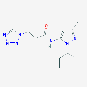 molecular formula C14H23N7O B5896360 N-[1-(1-ethylpropyl)-3-methyl-1H-pyrazol-5-yl]-3-(5-methyl-1H-tetrazol-1-yl)propanamide 