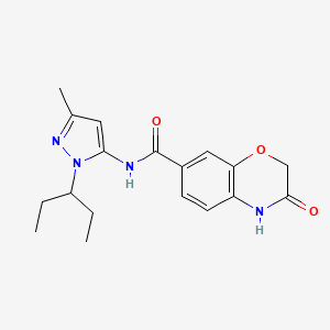 molecular formula C18H22N4O3 B5896405 N-[1-(1-ethylpropyl)-3-methyl-1H-pyrazol-5-yl]-3-oxo-3,4-dihydro-2H-1,4-benzoxazine-7-carboxamide 