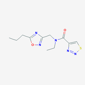 molecular formula C11H15N5O2S B5896444 N-ethyl-N-[(5-propyl-1,2,4-oxadiazol-3-yl)methyl]-1,2,3-thiadiazole-4-carboxamide 