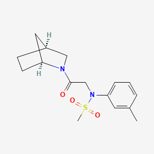 molecular formula C16H22N2O3S B5896513 N-{2-[(1S*,4S*)-2-azabicyclo[2.2.1]hept-2-yl]-2-oxoethyl}-N-(3-methylphenyl)methanesulfonamide 
