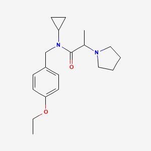 molecular formula C19H28N2O2 B5896534 N-cyclopropyl-N-(4-ethoxybenzyl)-2-pyrrolidin-1-ylpropanamide 