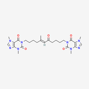 1-[(E)-11-(3,7-dimethyl-2,6-dioxopurin-1-yl)-5-methyl-7-oxoundec-5-enyl]-3,7-dimethylpurine-2,6-dione