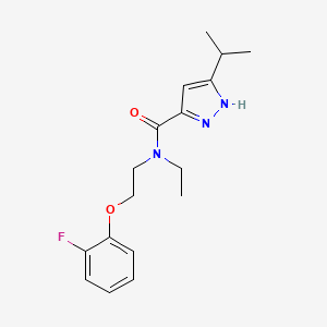 molecular formula C17H22FN3O2 B5896591 N-ethyl-N-[2-(2-fluorophenoxy)ethyl]-5-propan-2-yl-1H-pyrazole-3-carboxamide 