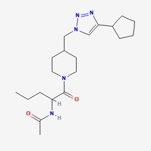 molecular formula C20H33N5O2 B5896682 N-[1-({4-[(4-cyclopentyl-1H-1,2,3-triazol-1-yl)methyl]piperidin-1-yl}carbonyl)butyl]acetamide 
