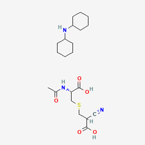 3-[(2R)-2-Acetamido-2-carboxyethyl]sulfanyl-2-cyanopropanoic acid;N-cyclohexylcyclohexanamine