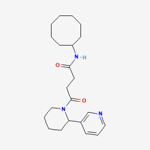 molecular formula C22H33N3O2 B5896716 N-cyclooctyl-4-oxo-4-(2-pyridin-3-ylpiperidin-1-yl)butanamide 