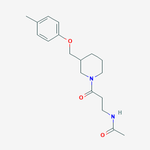 molecular formula C18H26N2O3 B5896773 N-(3-{3-[(4-methylphenoxy)methyl]piperidin-1-yl}-3-oxopropyl)acetamide 