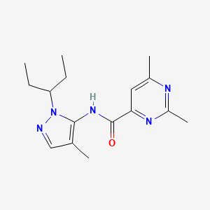 molecular formula C16H23N5O B5896796 N-[1-(1-ethylpropyl)-4-methyl-1H-pyrazol-5-yl]-2,6-dimethylpyrimidine-4-carboxamide 